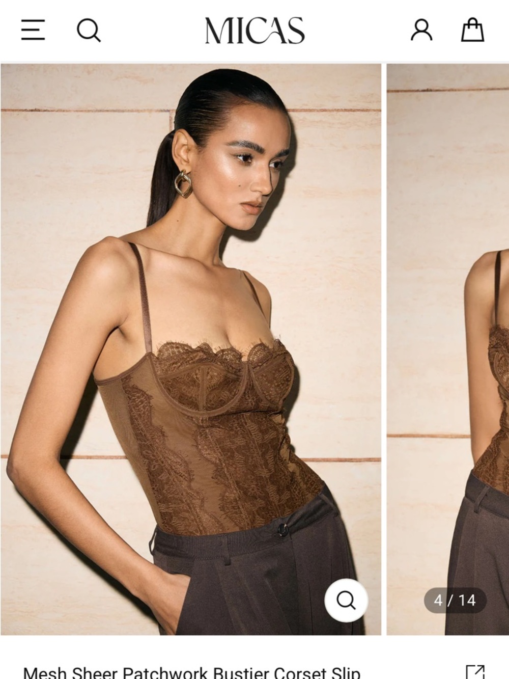 Micas Women’s Lace Bodysuit - Brown